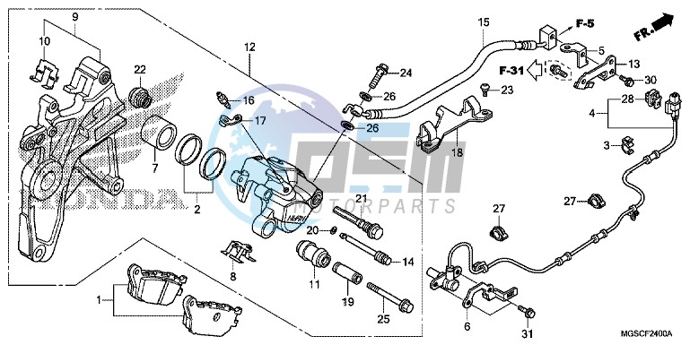 REAR BRAKE CALIPER