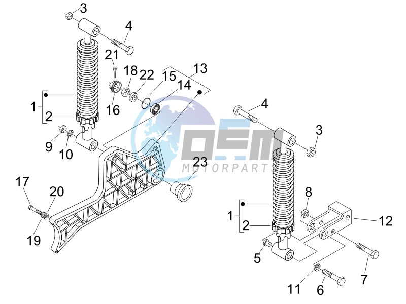 Rear suspension - Shock absorbers