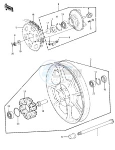 KZ 1000 P [POLICE 1000] (P1-P5) [POLICE 1000] drawing REAR WHEEL_HUB_CHAIN