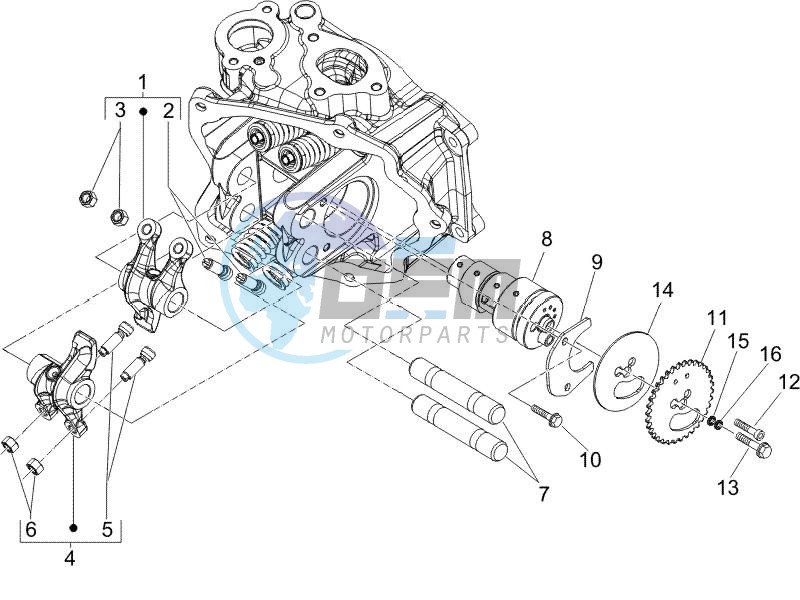 Camshaft - Rocking levers support unit