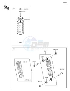 MULE SX 4x4 KAF400HHF EU drawing Shock Absorber(s)