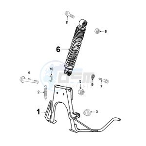 TKR R BE drawing REAR SHOCK AND STAND