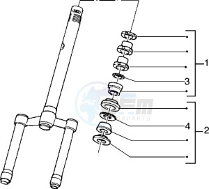 Typhoon 125 X drawing Steering bearing ball tracks