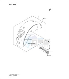 VLR1800 drawing REAR FENDER (VLR1800TL1 E19)