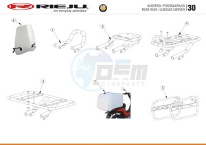 BYE-BIKE-EURO4-WHITE drawing SUPPORTS / TOP CASE