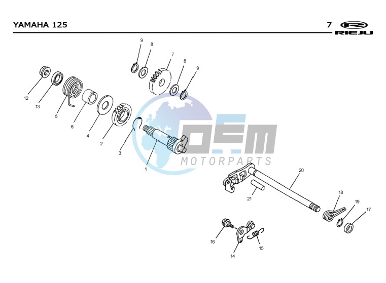 KICKSTART SHAFT  Yamaha 125 4T EURO2