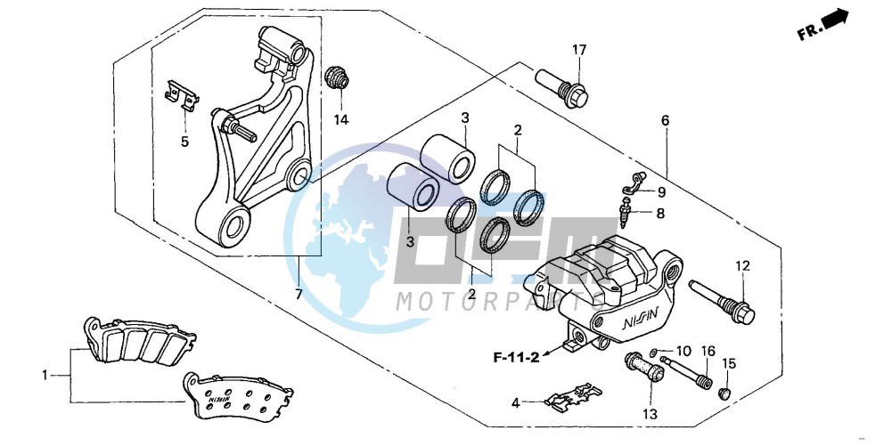 REAR BRAKE CALIPER (NT650V2/3/4/5)