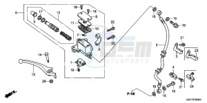 NSC50T2F NSC50T2 UK - (E) drawing FRONT BRAKE MASTER CYLINDER