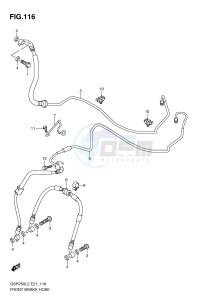 GSR750 (E21) drawing FRONT BRAKE HOSE (GSR750AL2 E24)