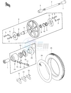 KZ 1000 D [Z1R] (D1) [Z1R] drawing FRONT WHEEL_TIRE_HUB -- 78 D1- -