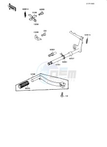 KE 175 D [KE175] (D4-D5) [KE175] drawing GEAR CHANGE MECHANISM -- 82-83 KE175-D4_D5- -