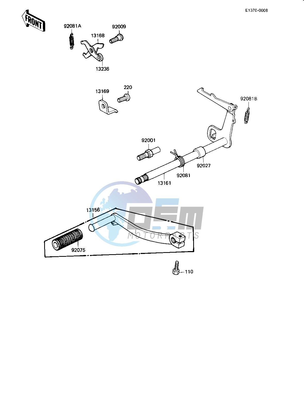 GEAR CHANGE MECHANISM -- 82-83 KE175-D4_D5- -