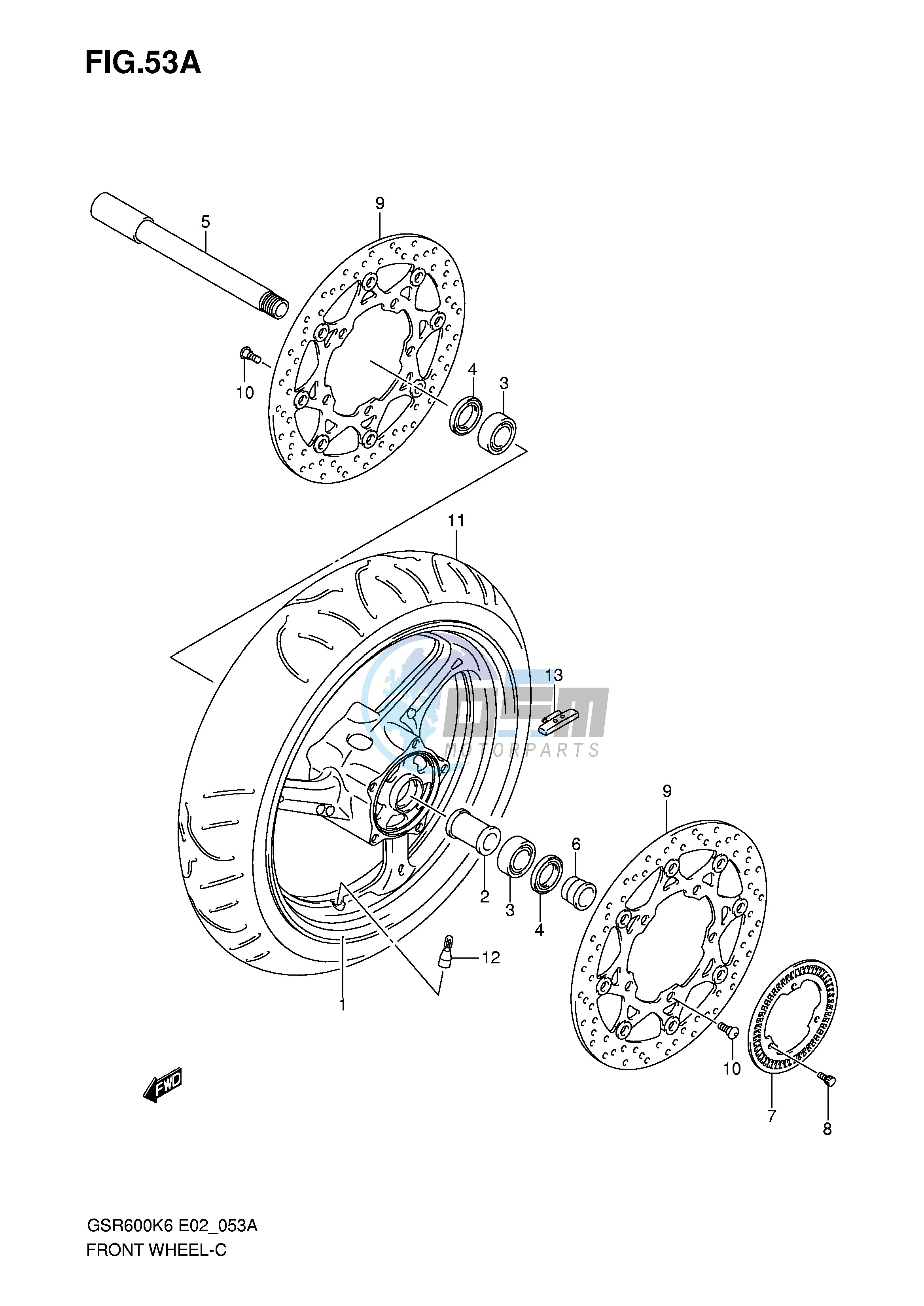 FRONT WHEEL (GSR600AK7 UAK7 AK8 UAK8 AK9 UAK9 AL0 UAL0)