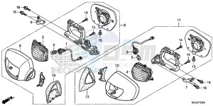 GL1800BG GOLDWING - F6B UK - (E) drawing WINKER/ MIRROR