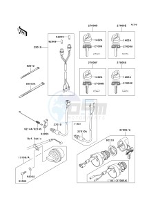 KLF 250 A [BAYOU 250] (A1-A3) [BAYOU 250] drawing IGNITION SWITCH