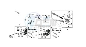 MAXSYM 400 EFI drawing BRAKE LEVER / BRAKE CALIPER / BRAKE LINES