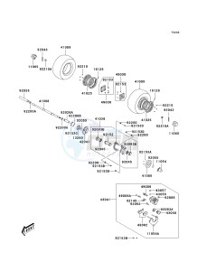 KSF 50 B [KFX50] (B7F-B9S) B7F drawing REAR HUB