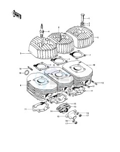 H1 D-F A [KH500] (D-F A8) [KH500] drawing CYLINDER HEADS_CYLINDERS -- 73-75 D_E_F & 76 A8- -