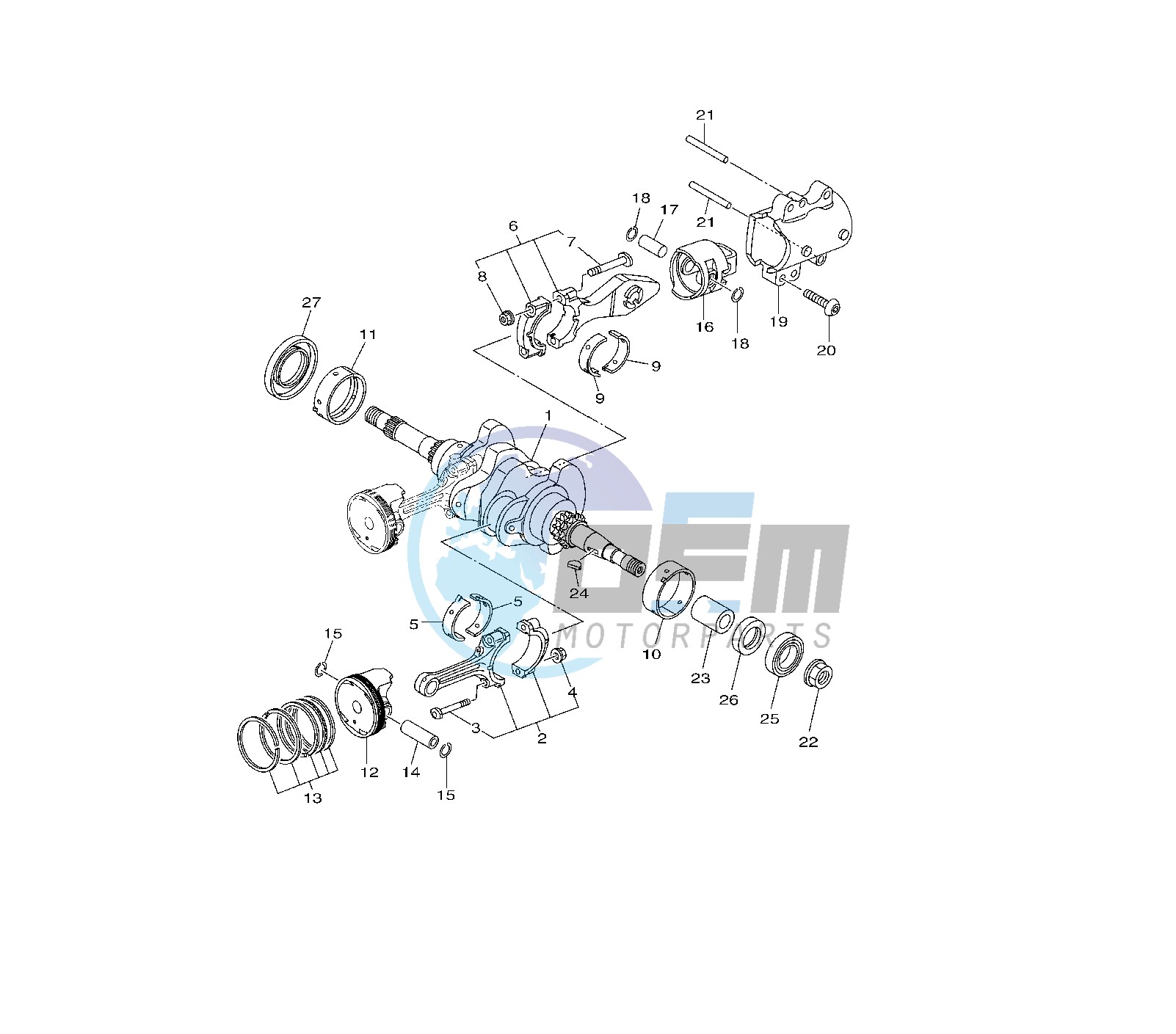 CRANKSHAFT AND PISTON