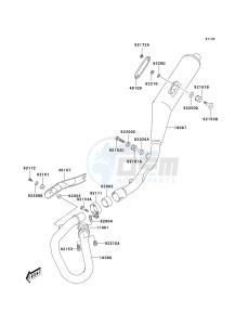 KLX 400 A [KLX400SR KLX400R] (A1-A2 A2 CAN ONLY) [KLX400SR KLX400R] drawing MUFFLER-- S- -