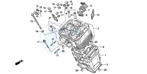 NTV650 drawing CYLINDER/CYLINDER HEAD (FRONT)