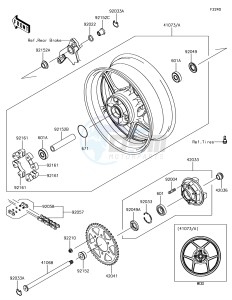 Z1000 ZR1000JHF XX (EU ME A(FRICA) drawing Rear Hub