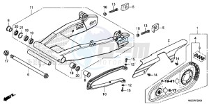 CB1100 UK - (E) drawing SWINGARM (CB1100NA/NAD)