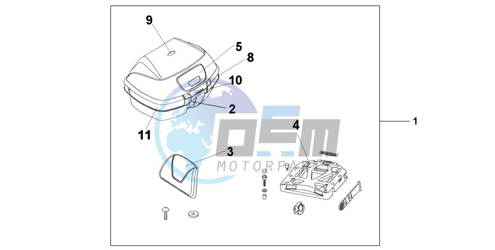 TOP BOX 45L DIGITAL SILVER