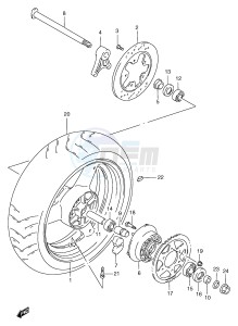 GSF1200 (E2) Bandit drawing REAR WHEEL (GSF1200T V W X Y ST SV SW SX SY)