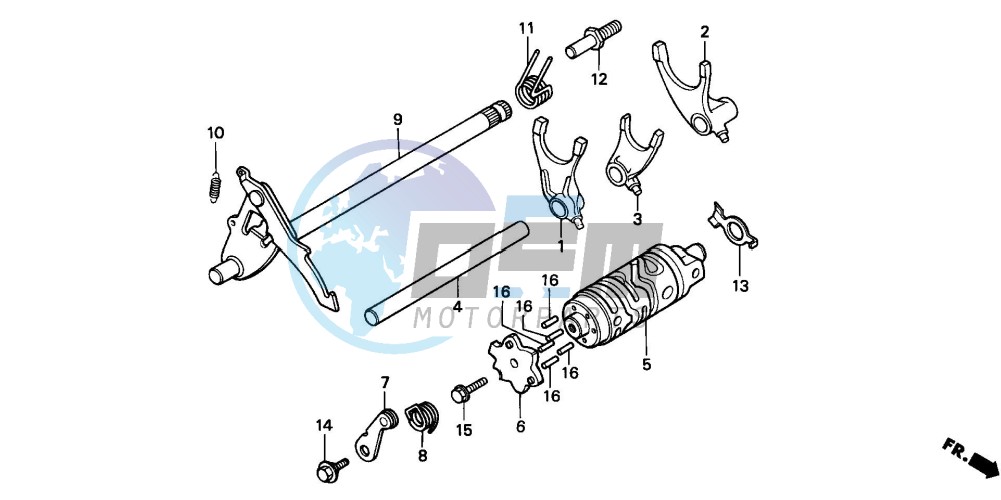 GEARSHIFT DRUM/ GEARSHIFT FORK