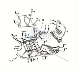 FIDDLE II 125S drawing FOOTREST / FRAME COWLING