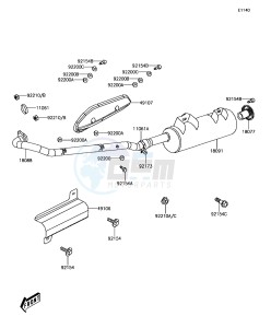 BRUTE FORCE 300 KVF300CGF EU drawing Muffler(s)