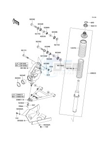 KVF 650 B [PRAIRIE 650 4X4 ADVANTAGE CLASSIC] (B1) [PRAIRIE 650 4X4 ADVANTAGE CLASSIC] drawing SUSPENSION