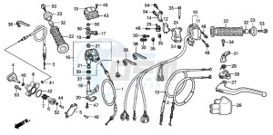 TRX300EX SPORTRAX 300EX drawing HANDLE LEVER/SWITCH/CABLE (TRX300EX'07,'08)