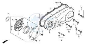 SH125 drawing LEFT CRANKCASE COVER