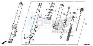 CB1000RD CB1000R UK - (E) drawing FRONT FORK