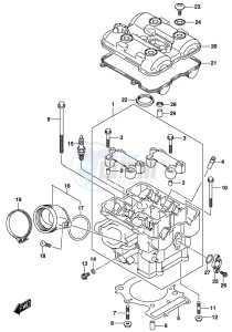 DL1000A drawing CYLINDER HEAD (REAR)