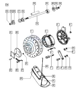 CLASSIC_25-45kmh_K2-K6 50 K2-K6 drawing Front wheel II