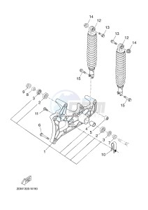 YPR125R XMAX 125 EVOLIS 125 (2DMF 2DMF) drawing REAR ARM & SUSPENSION