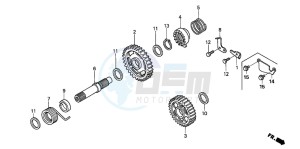 CRF250R drawing KICK STARTER SPINDLE