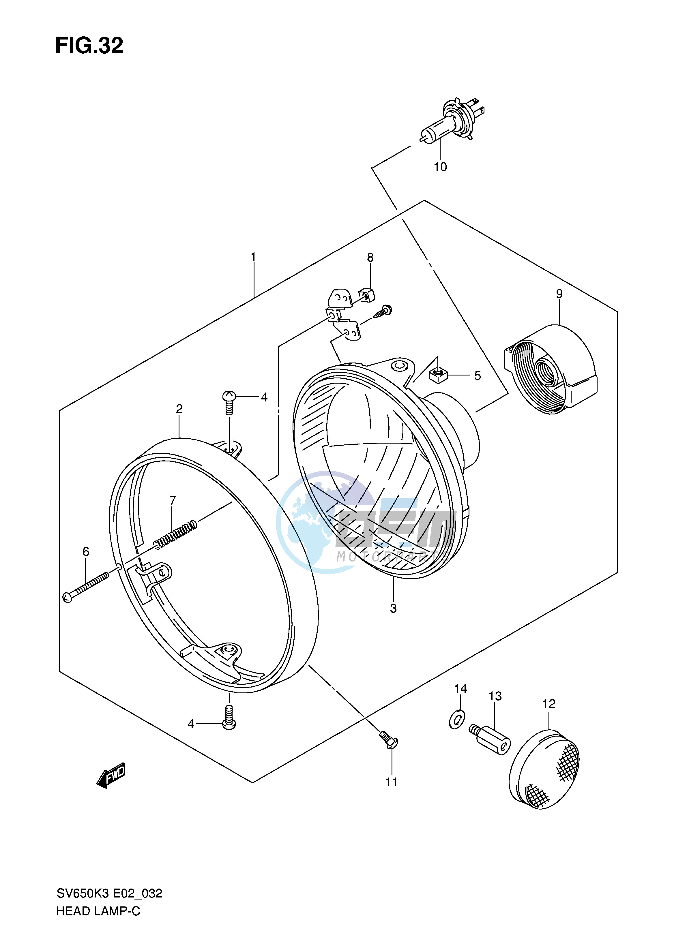 HEADLAMP (SV650K3 K4 K5 K6 K7 AK7 E24)