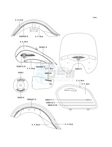 VN 1500 G [VULCAN 1500 NOMAD] (G1-G3) [VULCAN 1500 NOMAD] drawing DECALS-- C.A.RED_C.P.RED- -