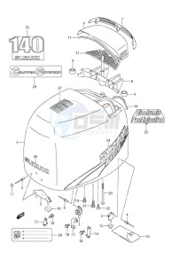 DF 140 drawing Engine Cover 2003 to 2009