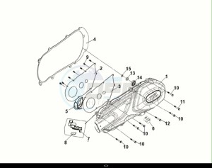 JET 14 125 LC ABS (E5) (XC12WZ-EU) (M1) drawing L. CRANK CASE COVER