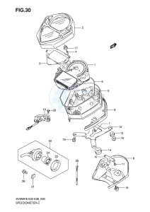 SV650 (E3-E28) drawing SPEEDOMETER (SV650K8 K9)