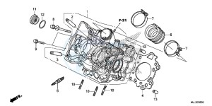 NC700XDE NC700XD 2ED - (2ED) drawing CYLINDER HEAD