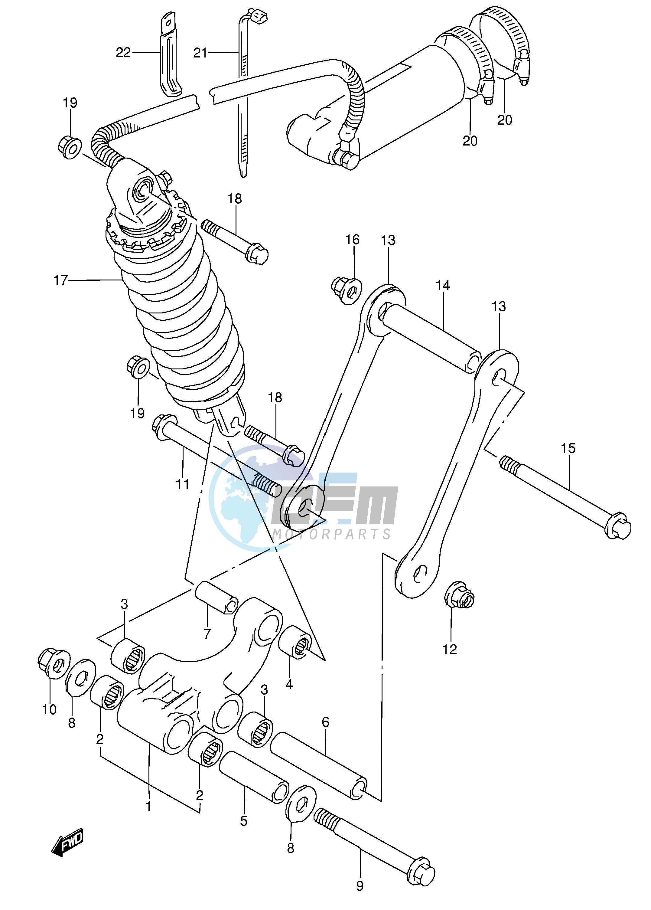 REAR CUSHION LEVER (MODEL S T V W)