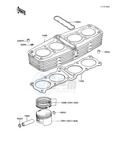 KZ 1100 L [LTD SHAFT] (L1) [LTD SHAFT] drawing CYLINDER_PISTONS