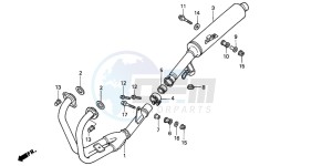 CB500 drawing EXHAUST MUFFLER