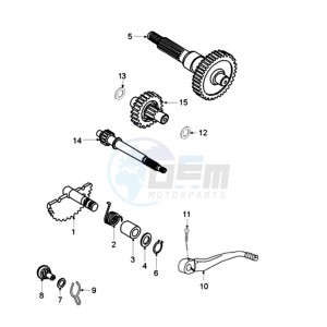 FOX LX A2 EU drawing DRIVE SHAFTS / KICKSTARTER